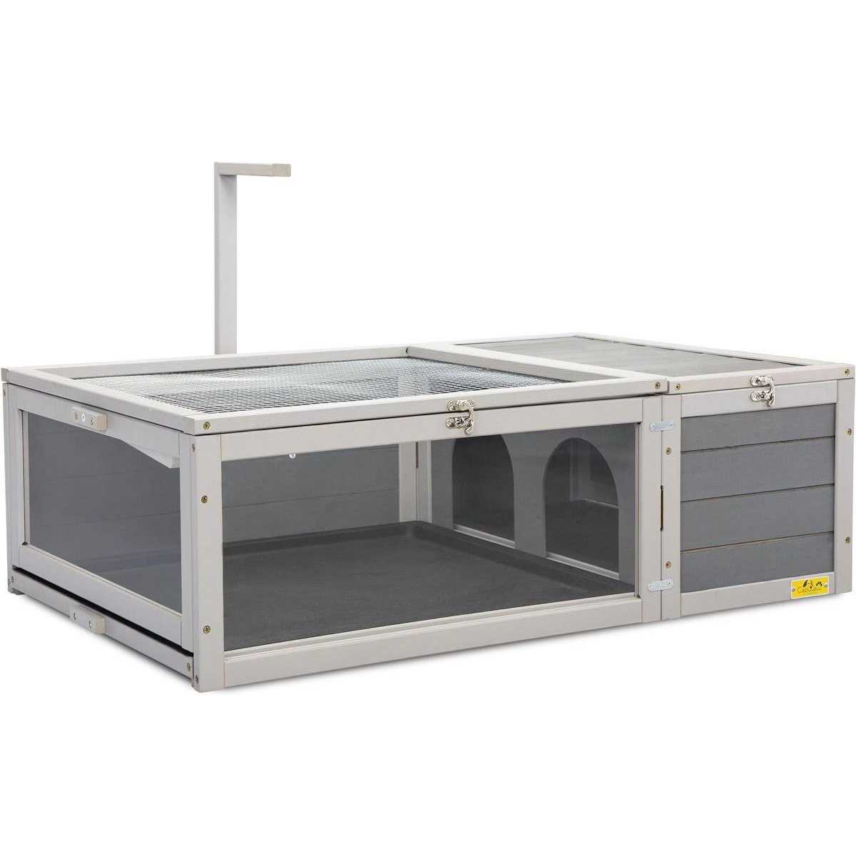 Coziwow by Jaxpety Wooden Tortoise House with Removable Trays Reptile Habitat - Healthber