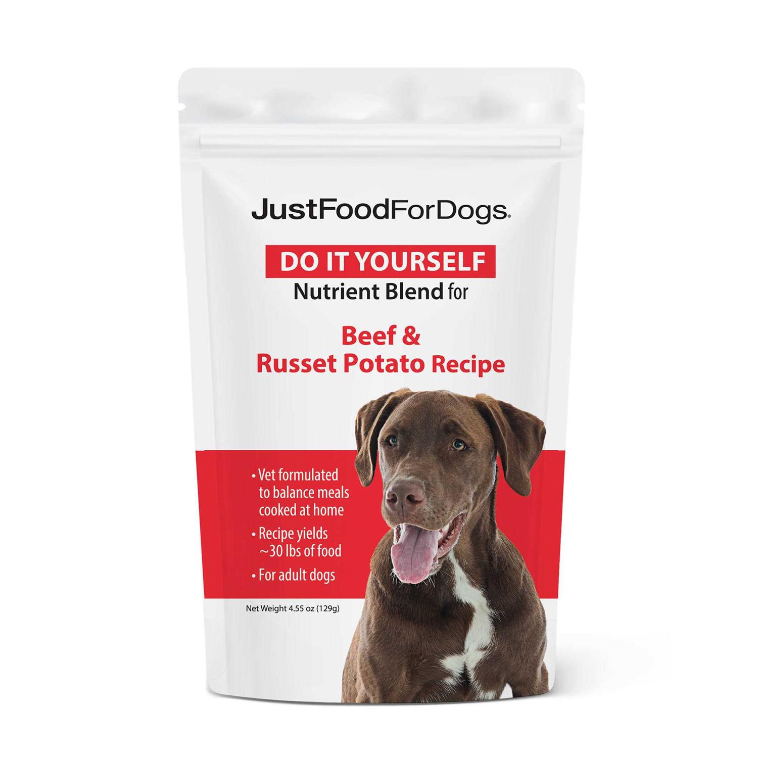 JustFoodForDogs Beef & Russet Potato Do It Yourself Nutrient Blend Dog Food - Healthber