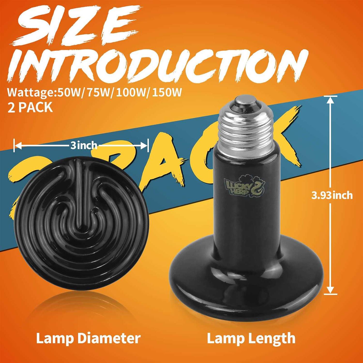 LUCKY HERP Ceramic Heat Emitter Reptile Heat Bulbs - Healthber