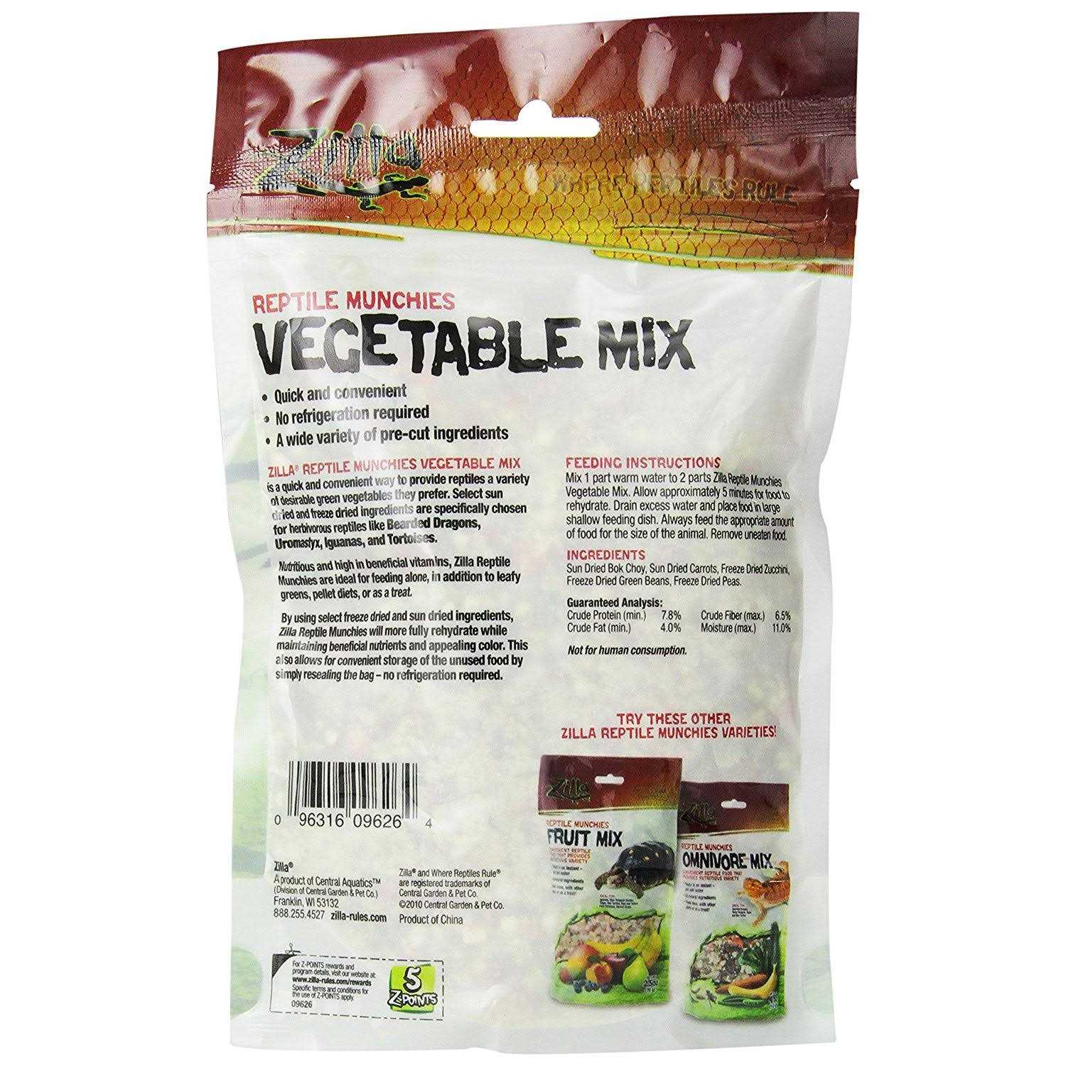 Zilla Reptile Munchies Vegetable Mix - Healthber