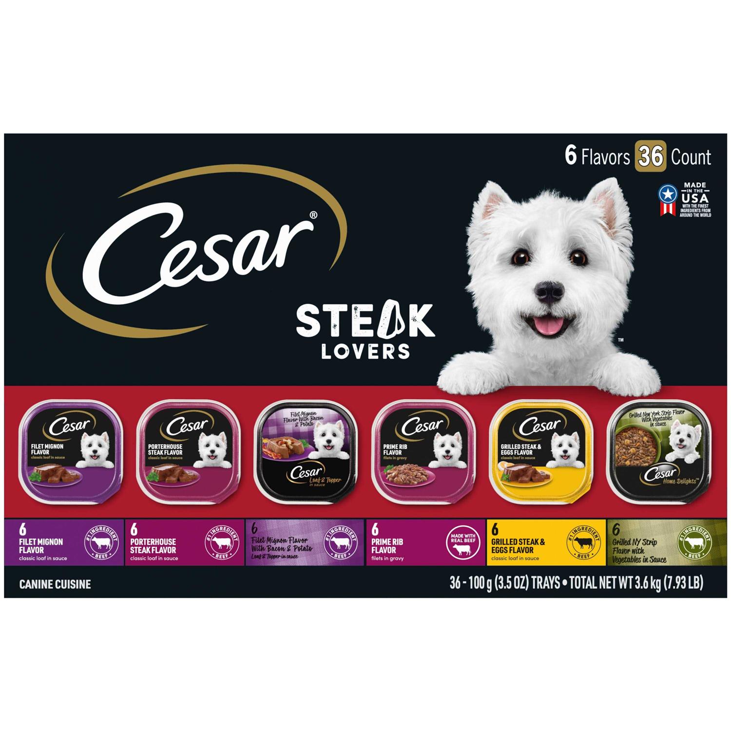 Cesar Steak Lovers Variety Pack Wet Dog Food - Healthber