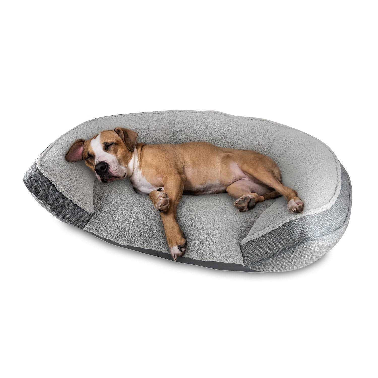 Canine Creations Arlee Cozy Oval Round Cuddler Pet Dog Bed - Healthber