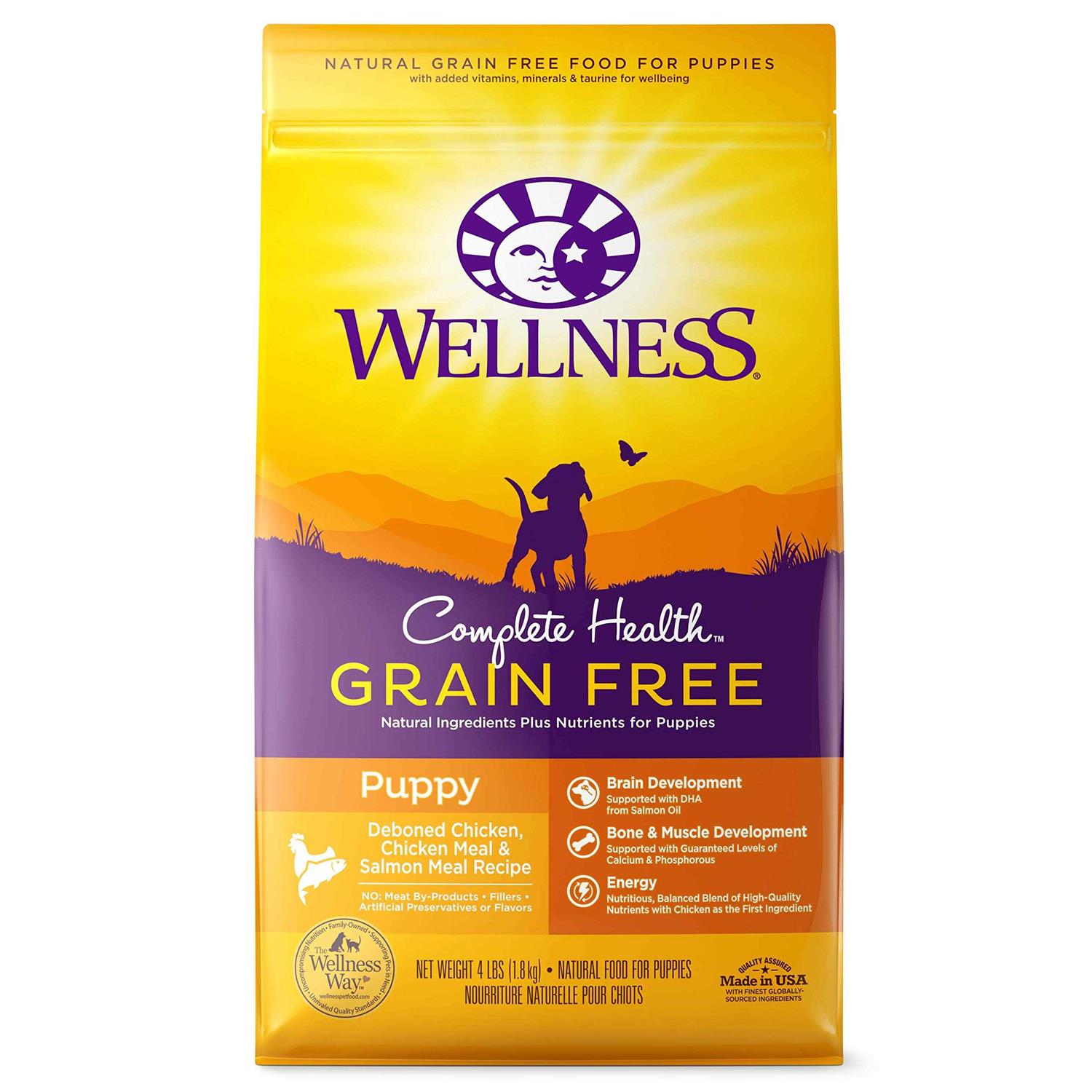Wellness Complete Health Grain Free Puppy Deboned Chicken Chicken Meal Salmon Meal Recipe Dry Dog Food - Healthber