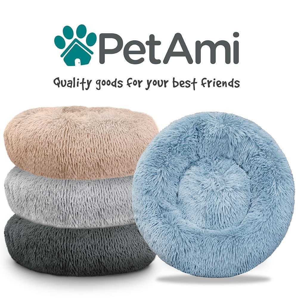 PetAmi Calming Dog Bed for Puppy Cat Kitten Round Washable Pet Bed - Healthber