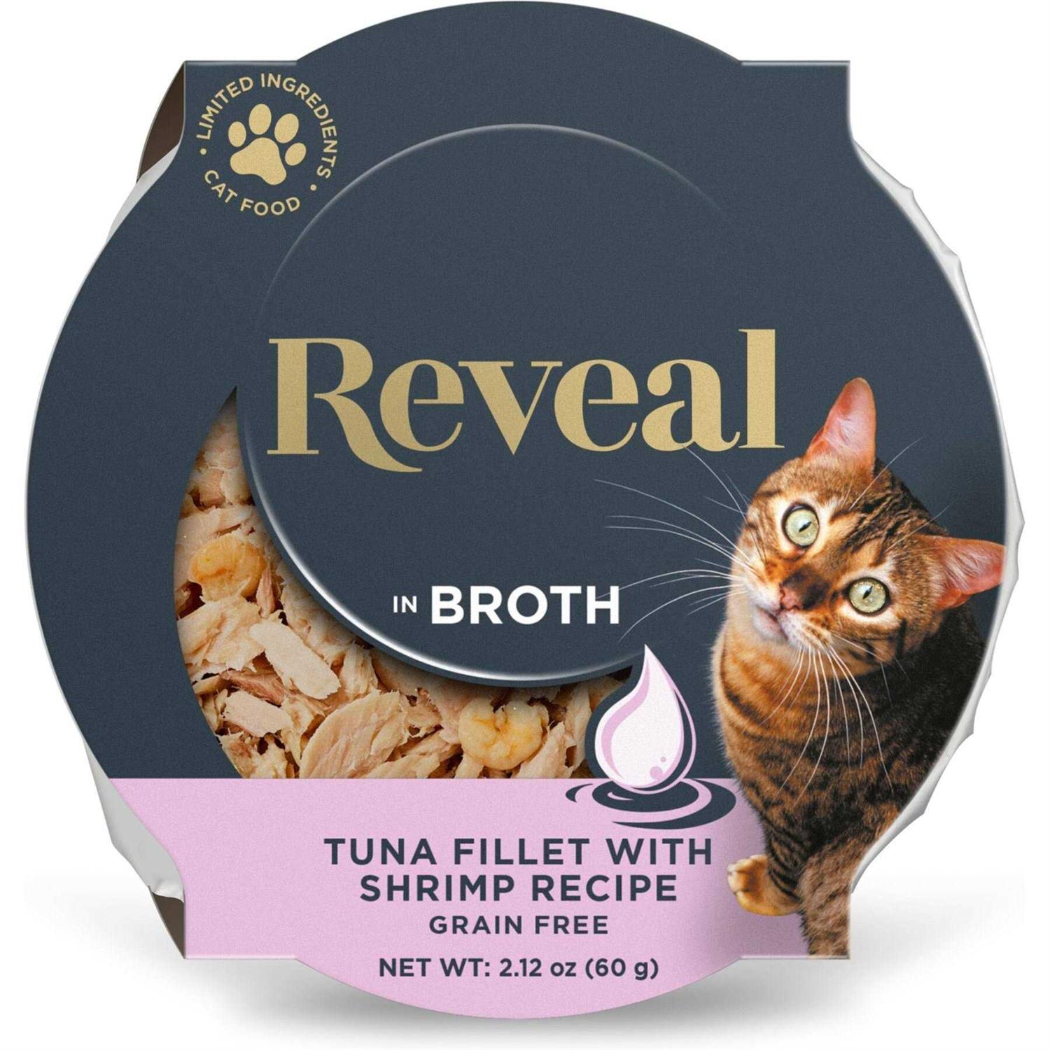 Reveal Natural Wet Cat Food Tuna Fillet with Sea Bream in Broth - Healthber
