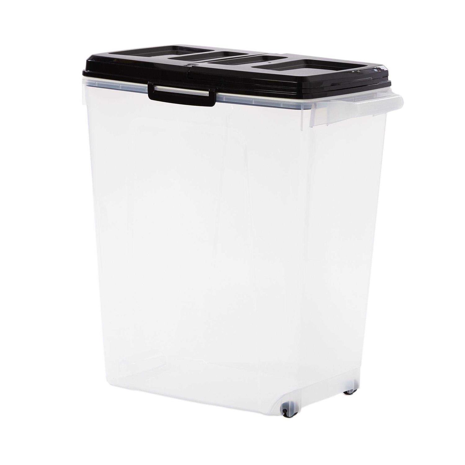 Top Paw Plastic Food Storage Container with Dual-Sided Lid and Built-In Scoop - Healthber
