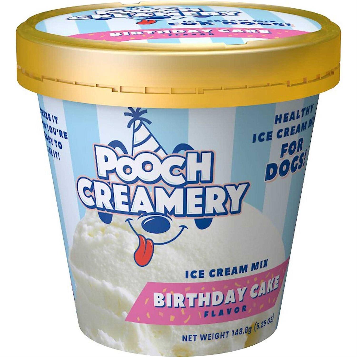 Pooch Creamery Birthday Cake Ice Cream Mix Dog Treat - Healthber