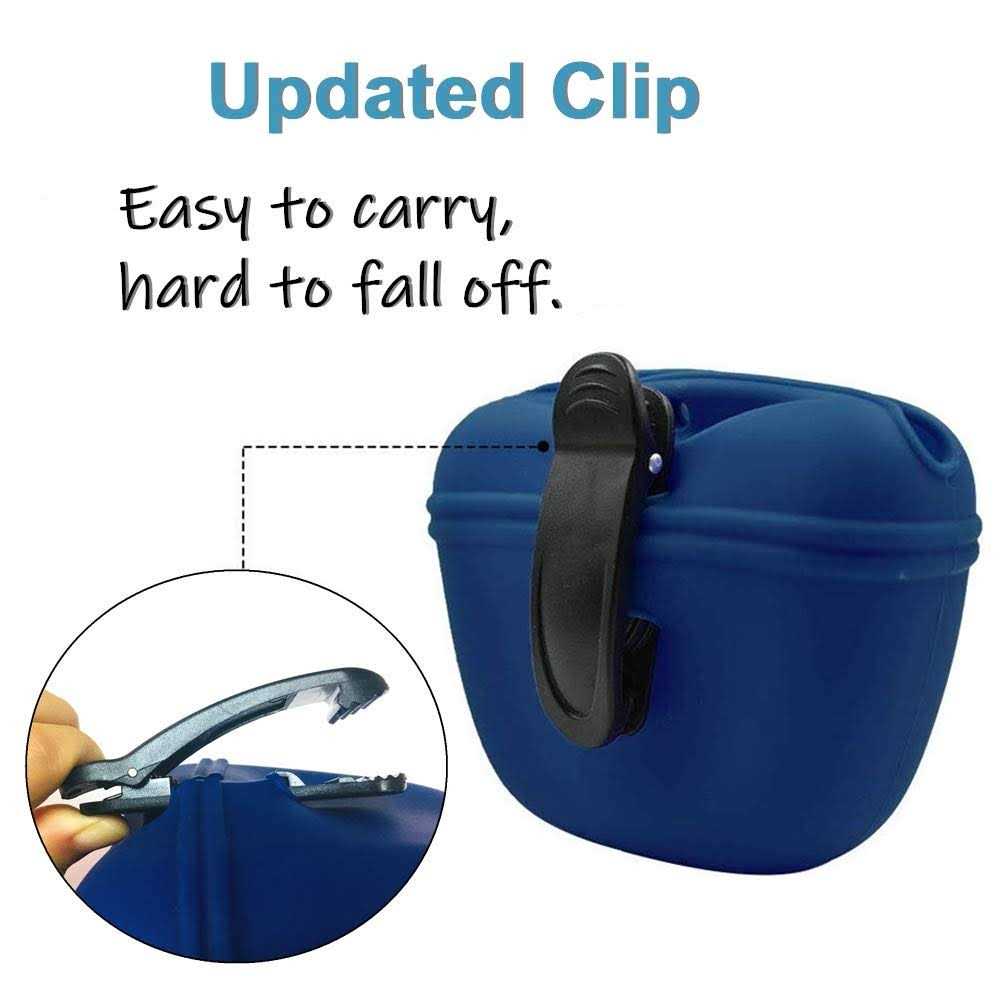Royalcare Silicone Dog Treat Pouch-Small Training Bag-Portable Dog Treat Bag for Leash with Magnetic Closure and Waist Clip - Healthber