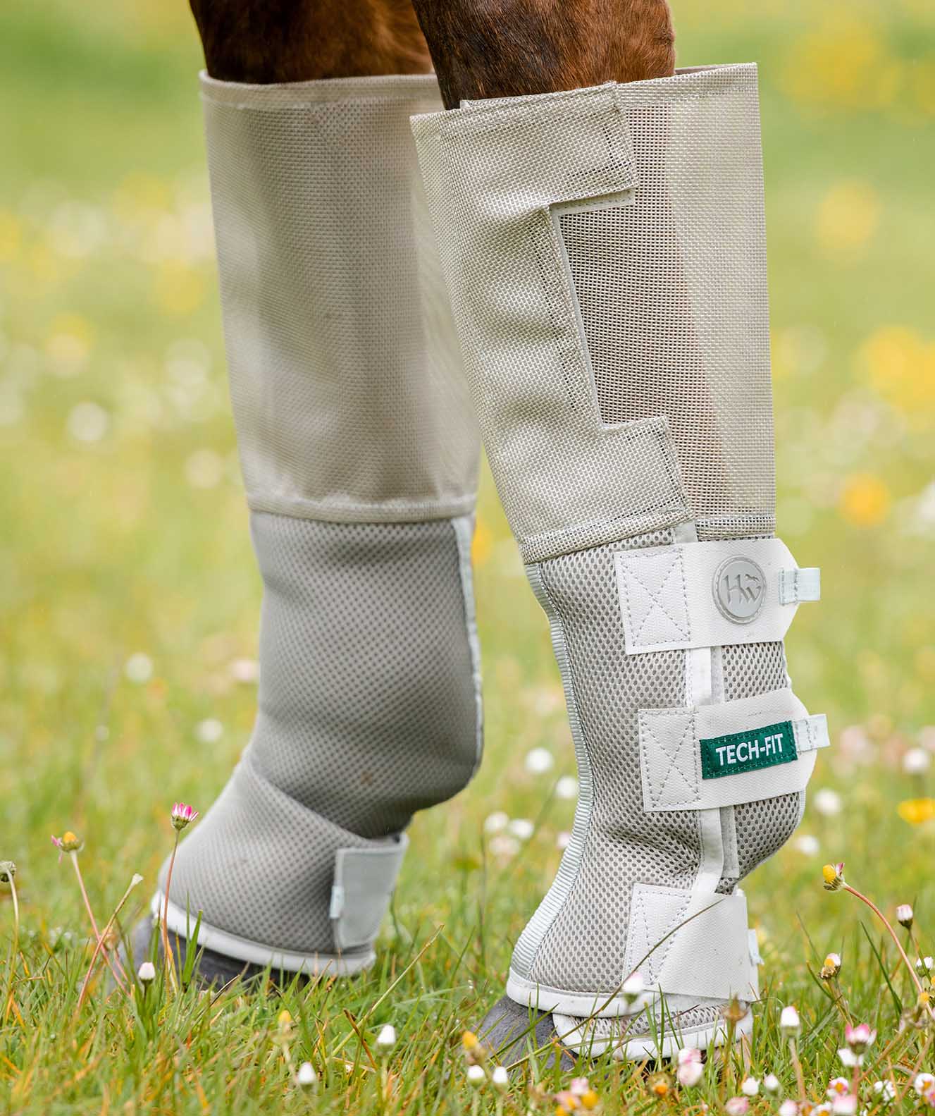 Rambo 4-pk Tech-Fit Horse Fly Boots, Silver - Healthber