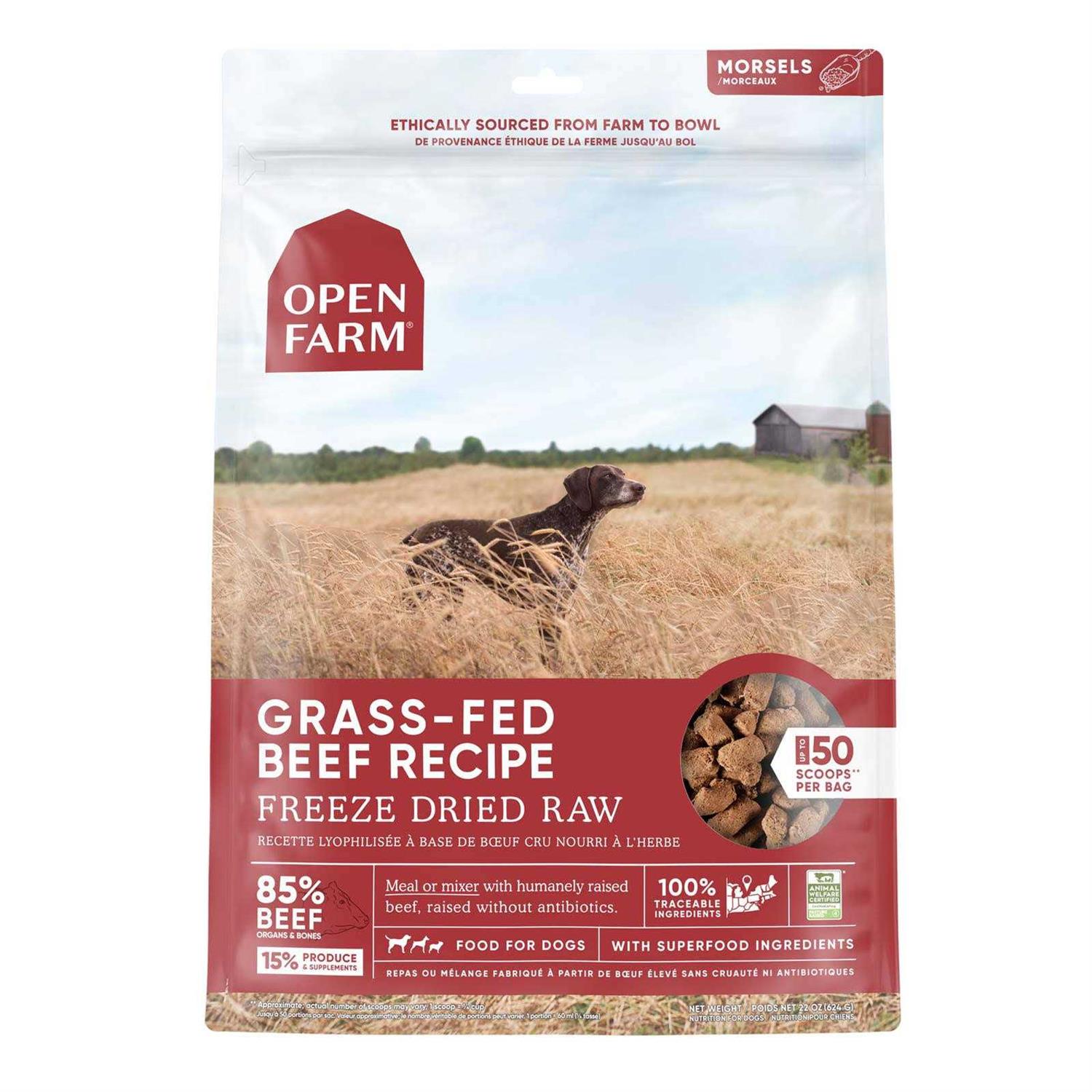 Open Farm Freeze Dried Raw Dog Food Grass-Fed Beef - Healthber