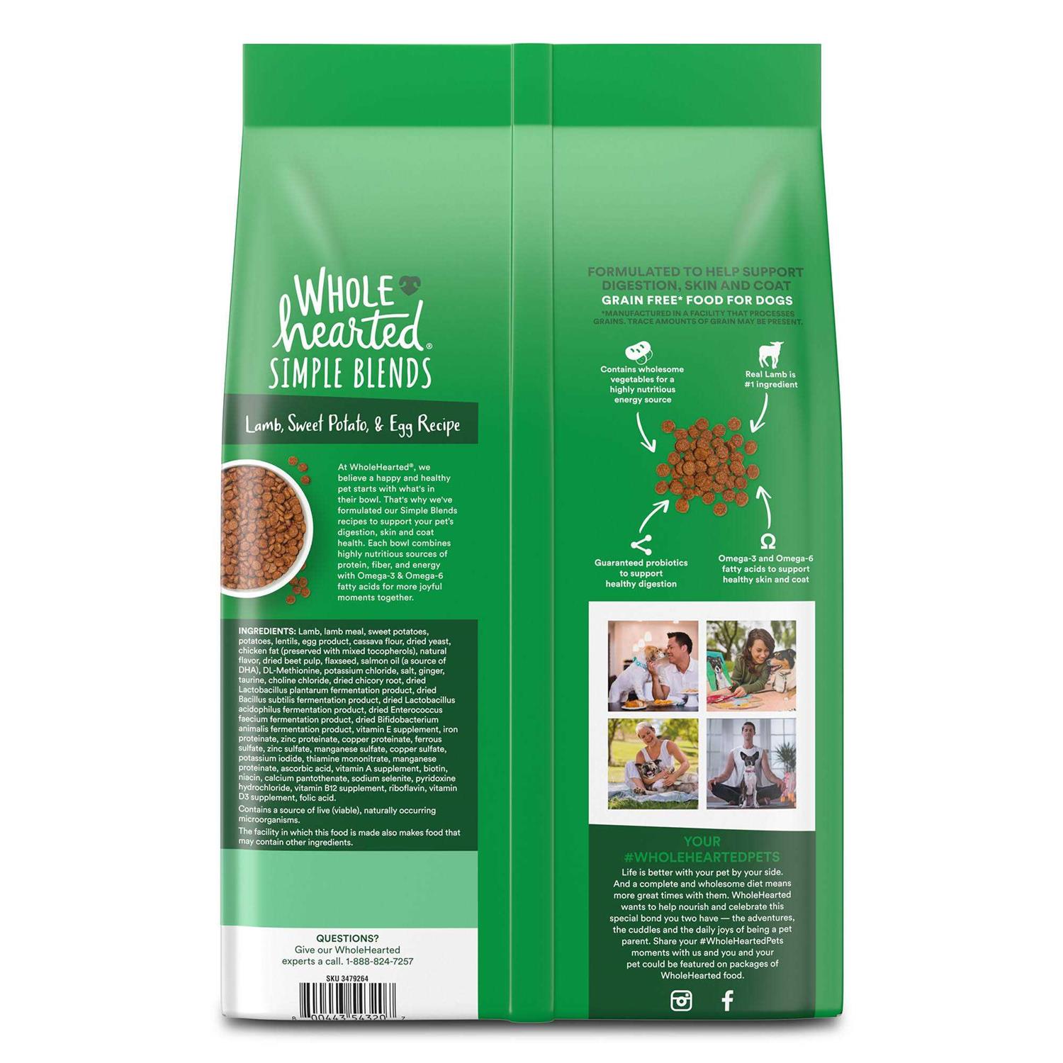 WholeHearted Lamb Sweet Potato & Egg Recipe Dry Dog Food - Healthber