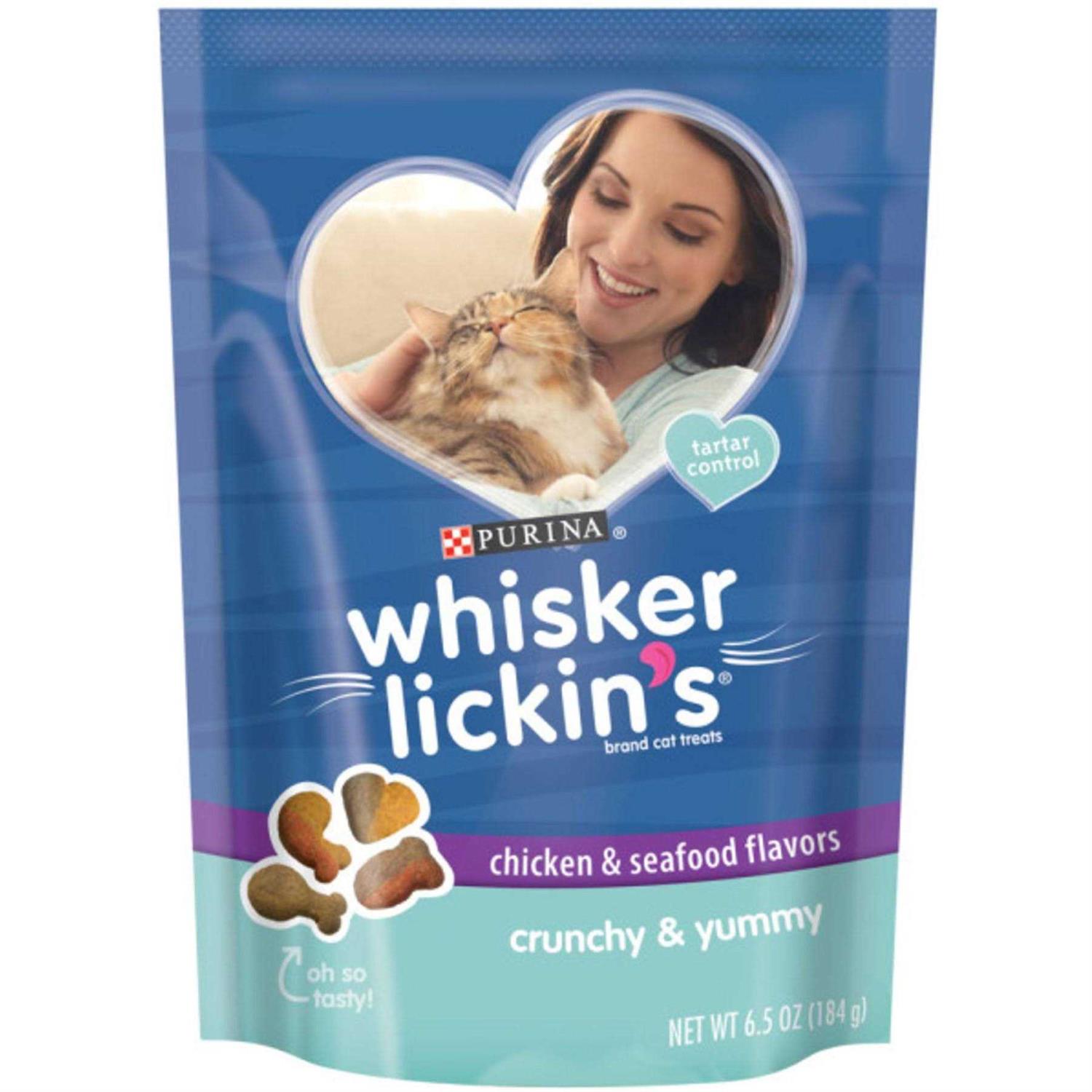 Purina Whisker Lickin’s Chicken & Seafood Flavors Crunchy Cat Treats - Healthber