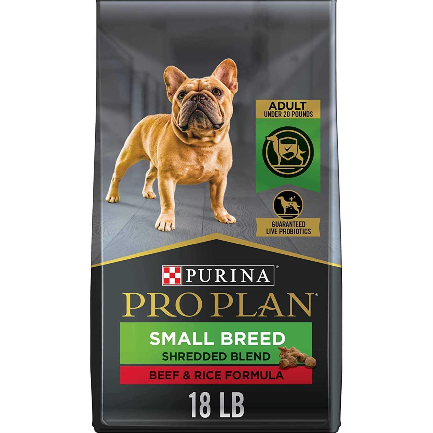 Purina Pro Plan High Protein Shredded Blend Beef & Rice Formula Small Breed Dry Dog Food - Healthber