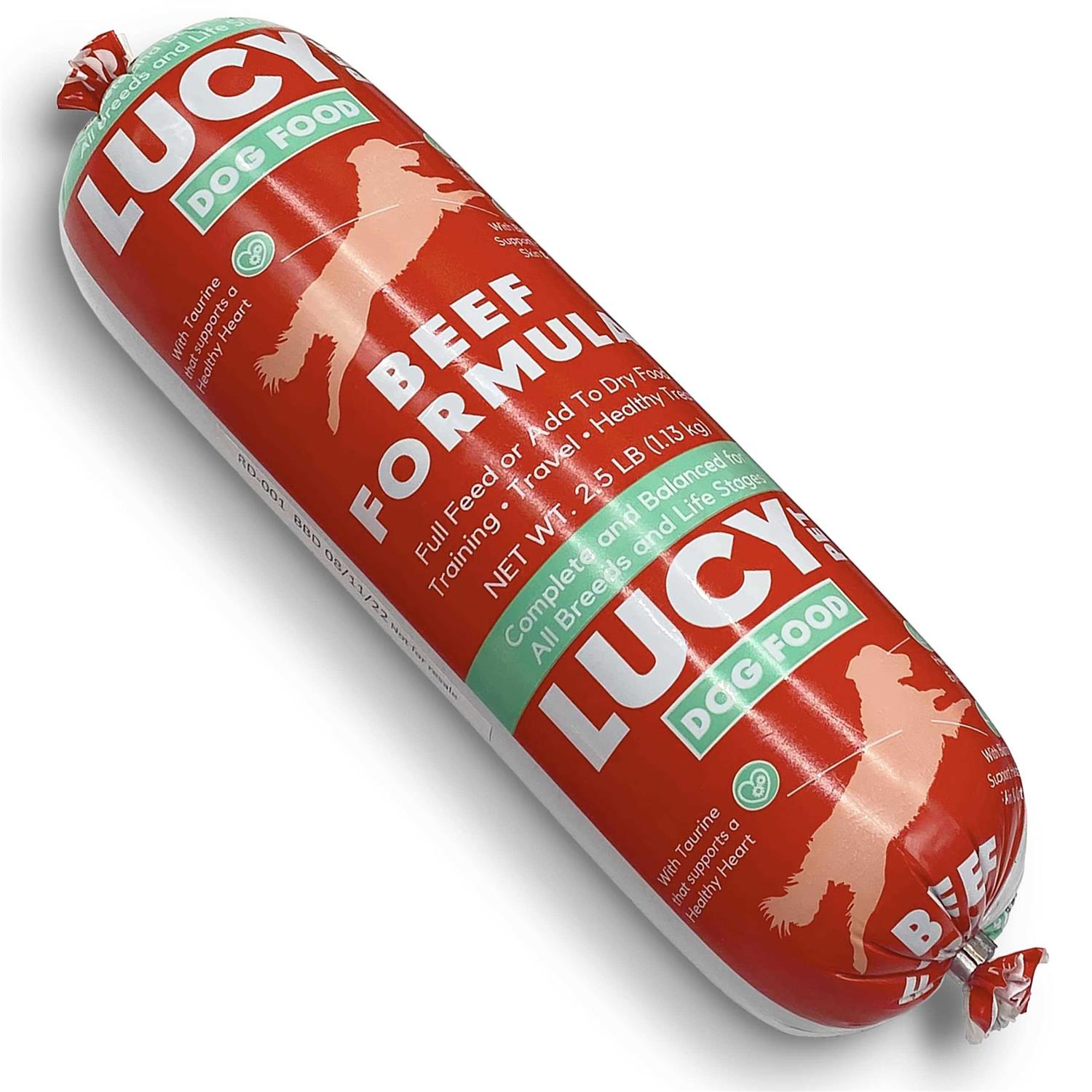 Lucy Pet Products Beef Dog Food Roll - Healthber
