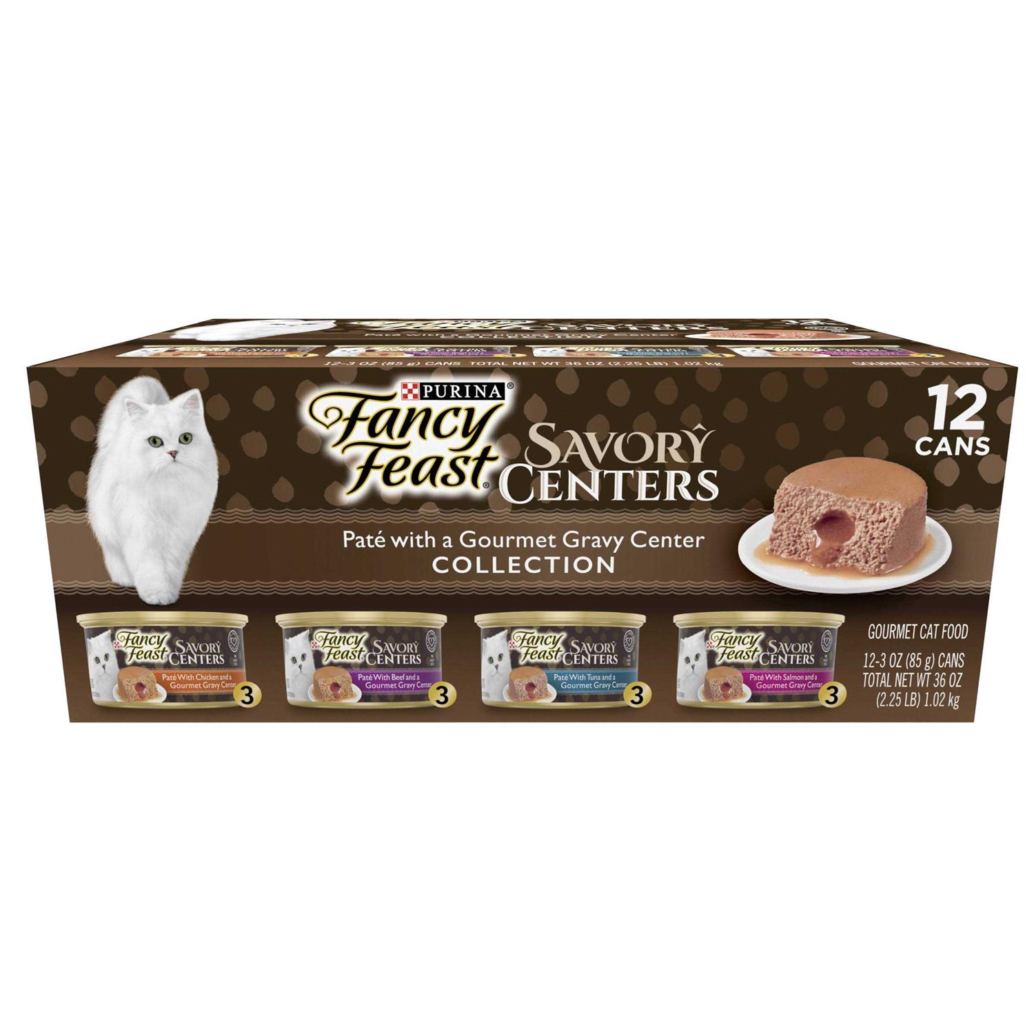Fancy Feast Savory Centers Pate With a Gravy Center Variety Pack Wet Cat Food - Healthber