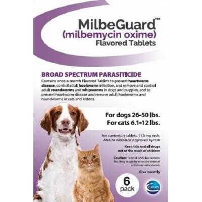 Milbeguard – Generic To Interceptor 6 Pk Large Dogs 26-50 Lbs Or Cats 6.1-12 Lbs - Healthber