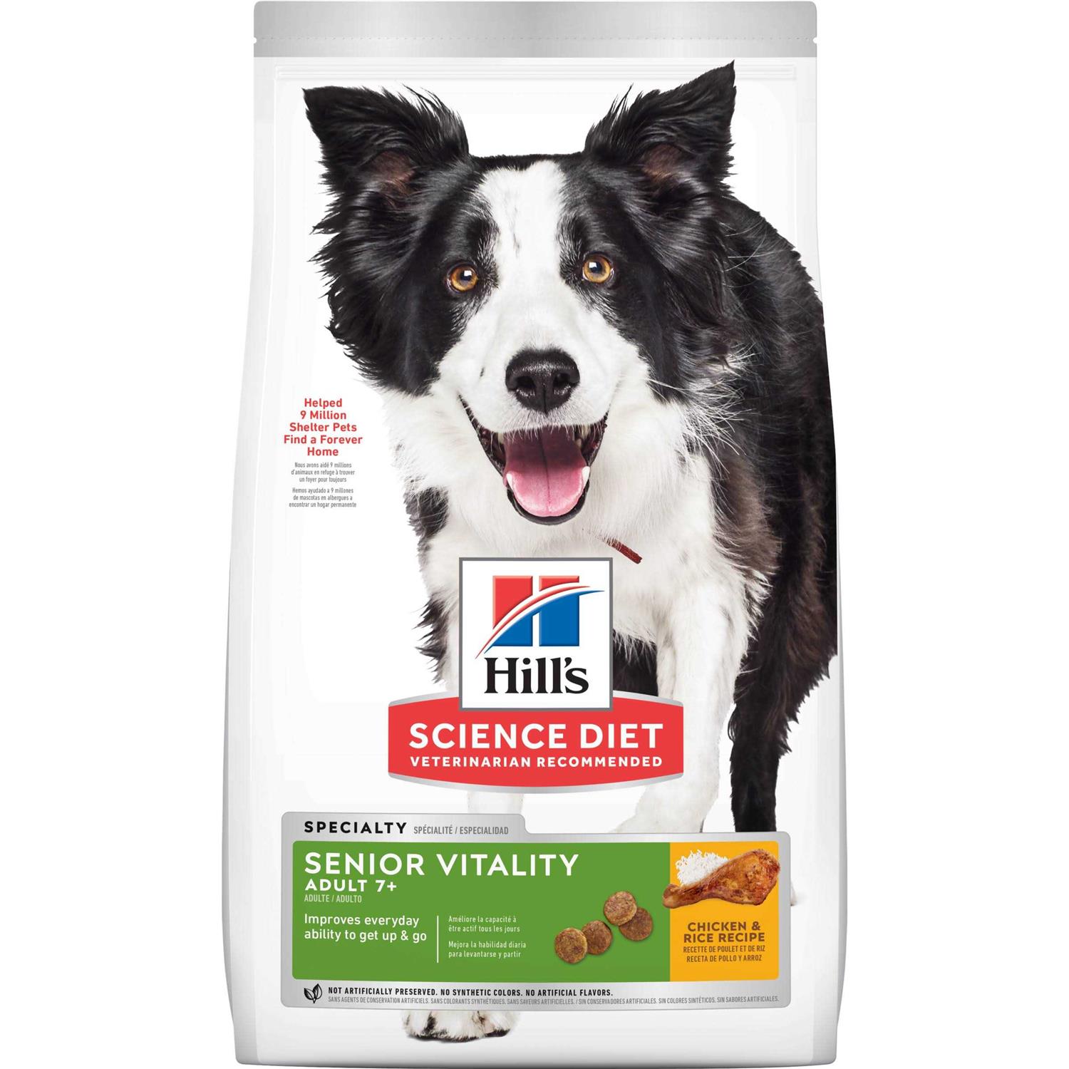 Hill’s Science Diet Adult 7+ Senior Vitality Chicken & Rice Recipe Dog Food - Healthber