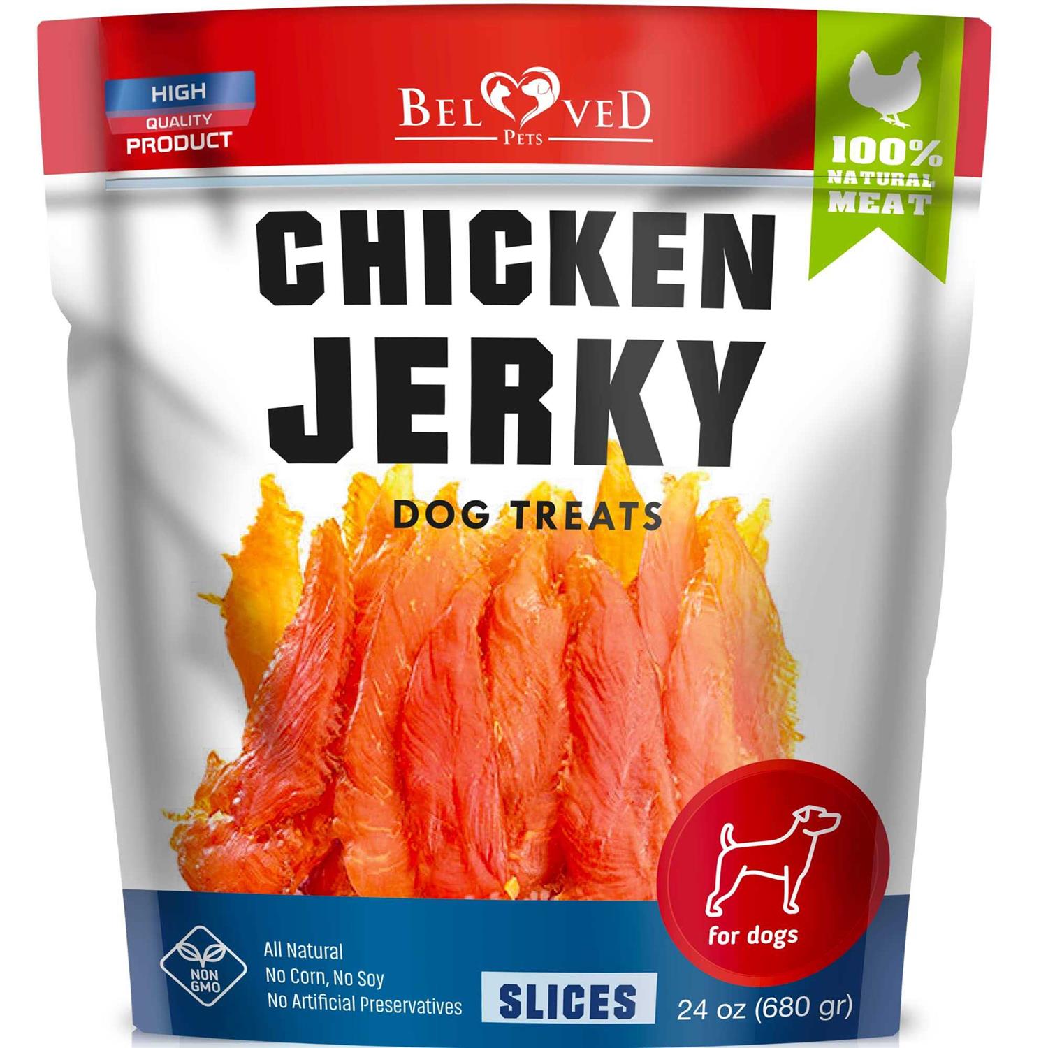 Beloved Pets Chicken Jerky Dog Treats 1.5 Lb Human Grade Pet Snacks & Grain Free Organic Meat - Healthber