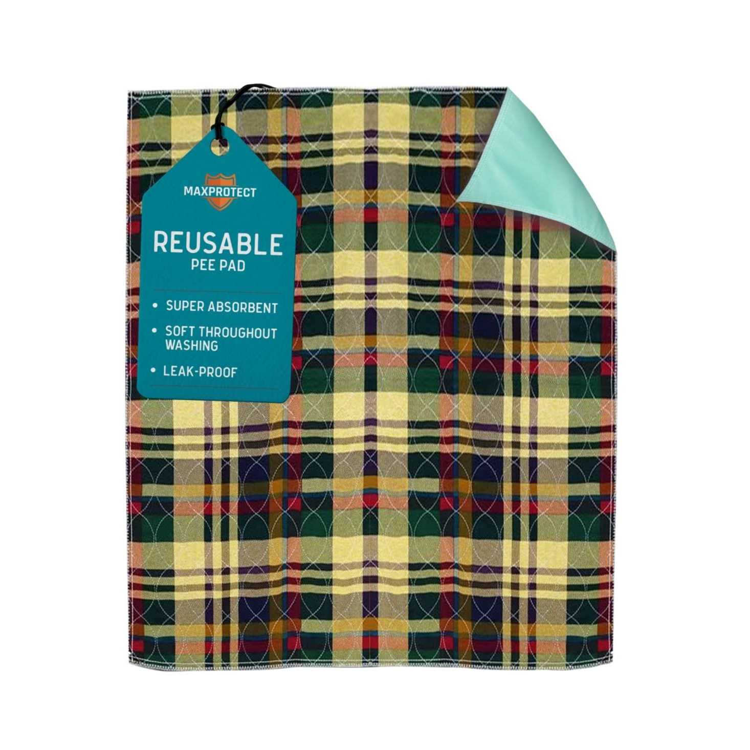 MaxProtect Tartan Plaid Reusable Pee Pads for Dogs - Healthber