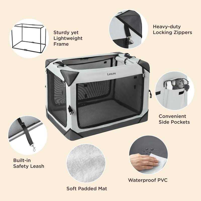 LE SURE Lesure Collapsible Dog Crate Portable Dog Travel Crate Kennel Dog - Healthber