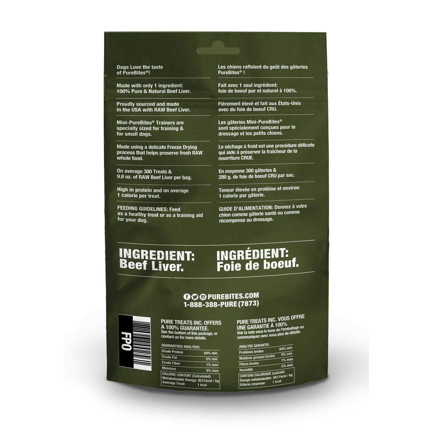 Mini-PureBites Trainers Beef Liver Freeze-Dried Raw Dog Treats - Healthber
