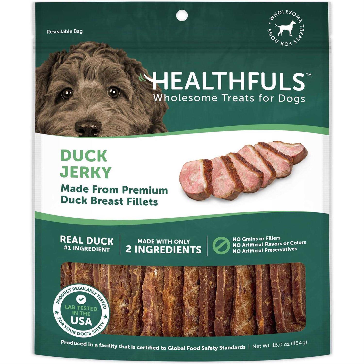 Ruffin It Chomp’ems Treats for Dogs, Homestyle, Duck Tenders Recipe – 16 oz - Healthber
