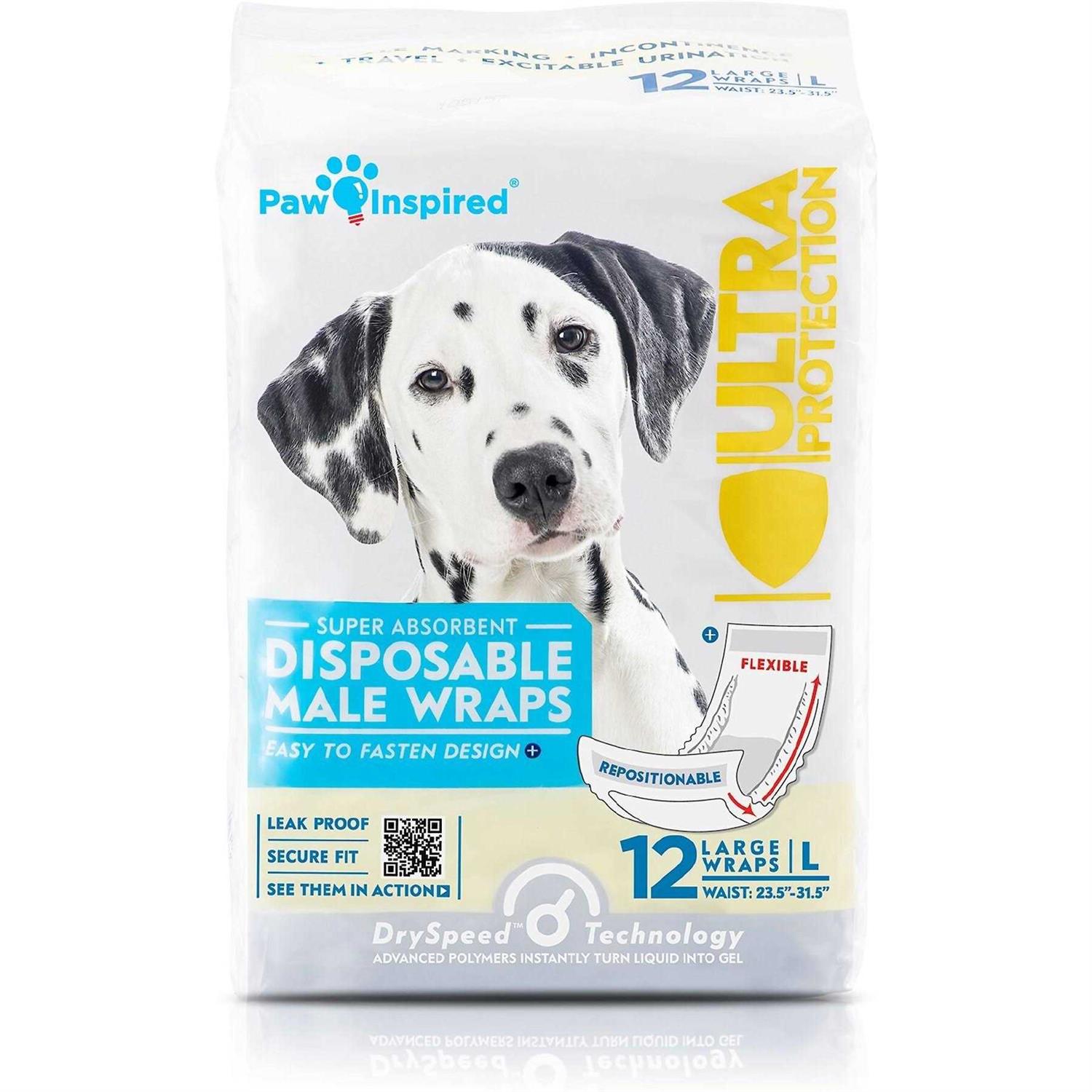 Paw Inspired Ultra Protection Disposable Belly Band Male Dog Wraps - Healthber
