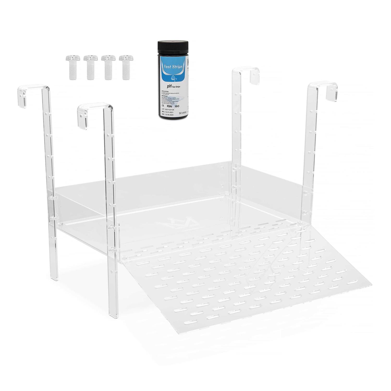 Extra Large Wide Hanging Turtle Basking Platform 17×16 Aquatic Reptile Ramp Dock with Foot Grips - Healthber