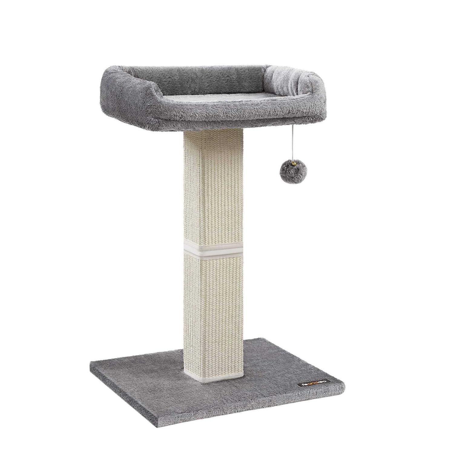 Feandrea Cat Scratching Post Cat Scratcher with 15.7 x 11.8 Inches Plush Perch - Healthber