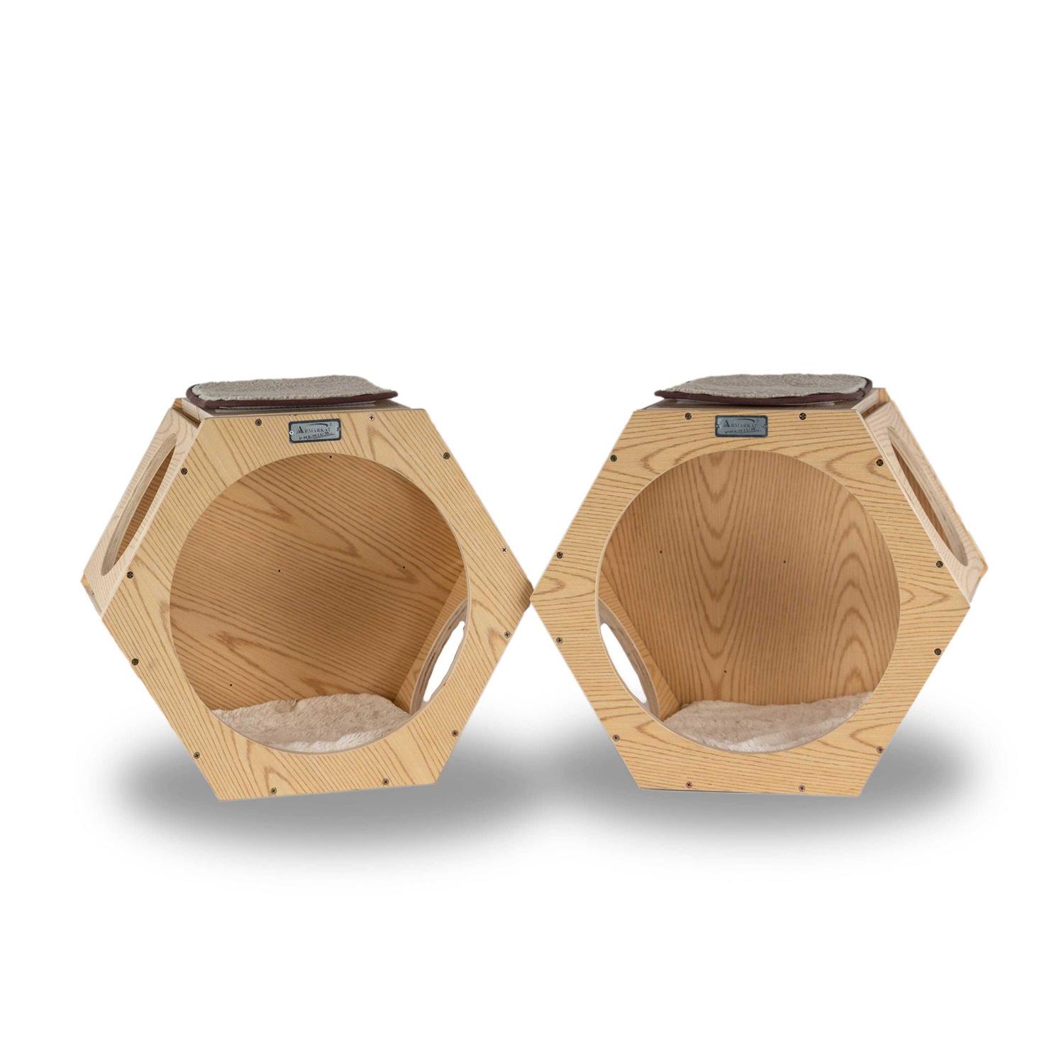 Armarkat Real Wood Wall Series Set of Two Natural Wood Wall Tree Additions - Healthber