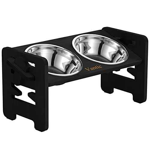 Vantic Elevated Dog Bowls-Adjustable Raised Dog Bowls with Stand for Small Size Dogs and Cats,Durable - Healthber