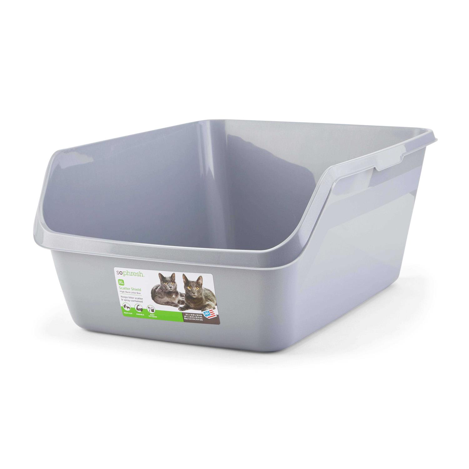So Phresh Scatter Shield High-Back Litter Box - Healthber