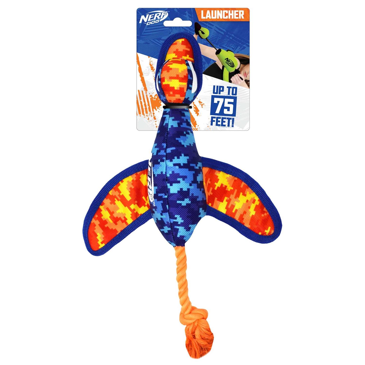 Nerf Nylon Digital Camo Crinkle Wing Launching Duck Dog Toy - Healthber