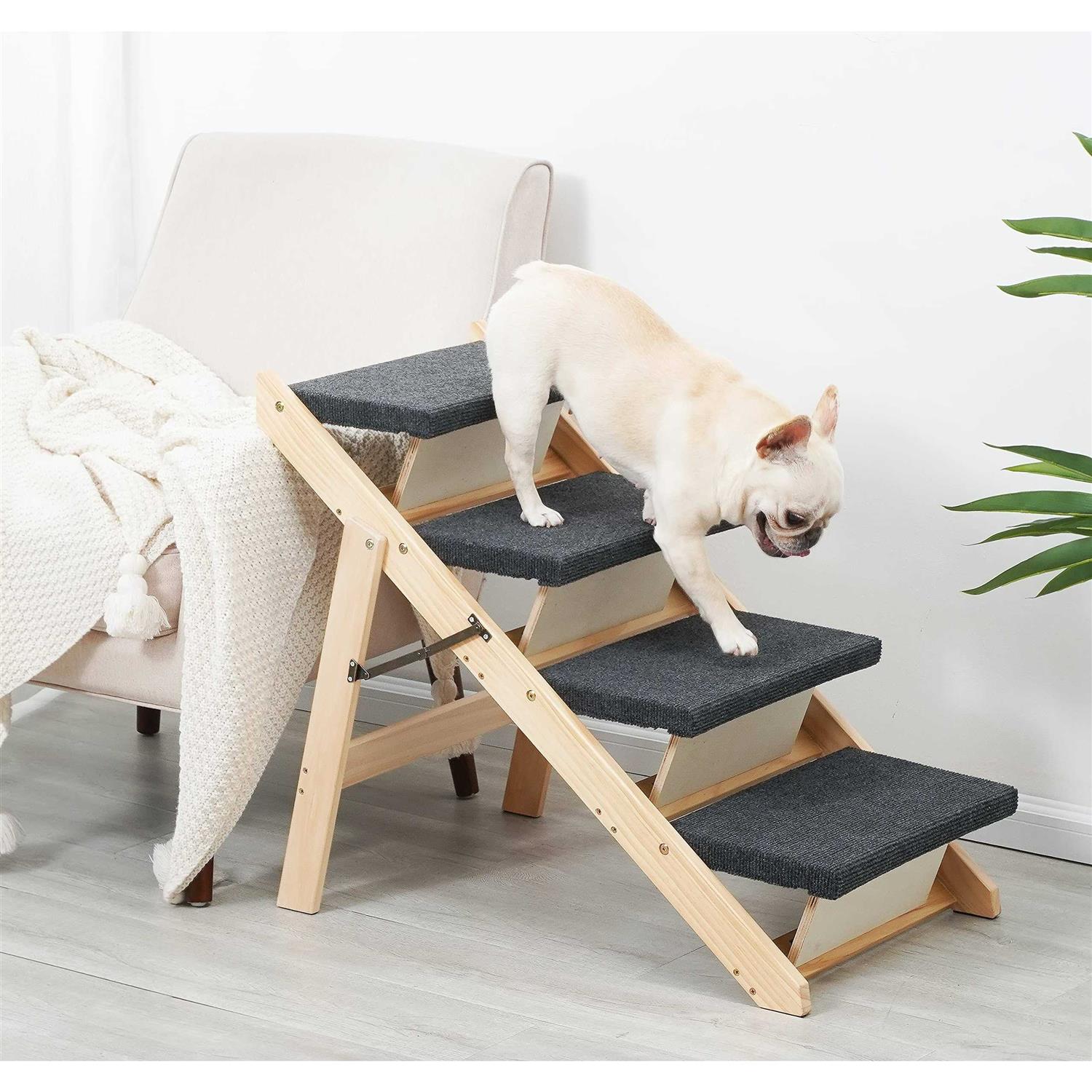 Sweetbin Wooden Pet Stairs/Pet Steps for All Dogs and Cats Up to 150Lbs - Healthber