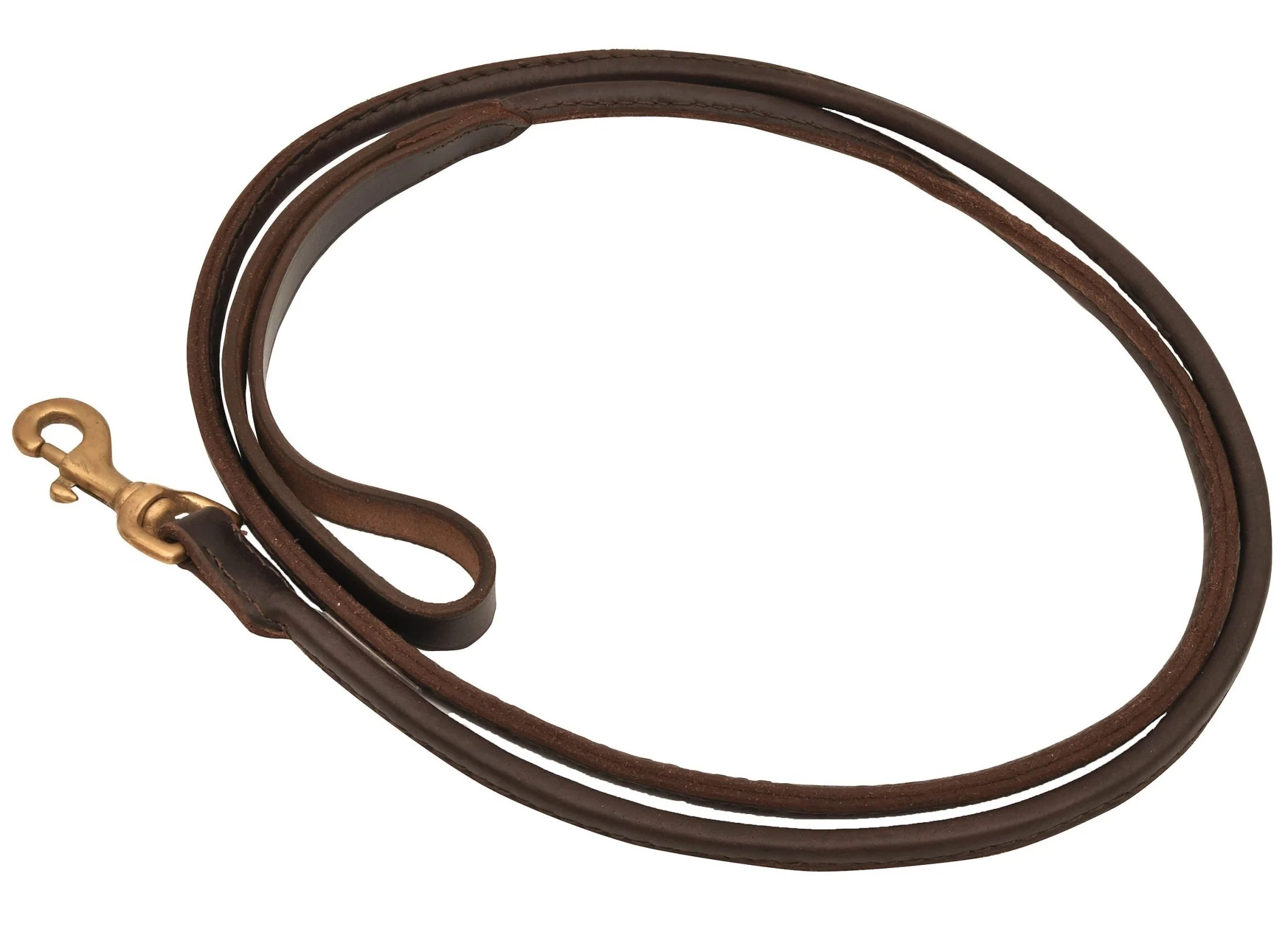 Rolled Leather Dog Leash with Hand Strap Handle, 6'L - Healthber