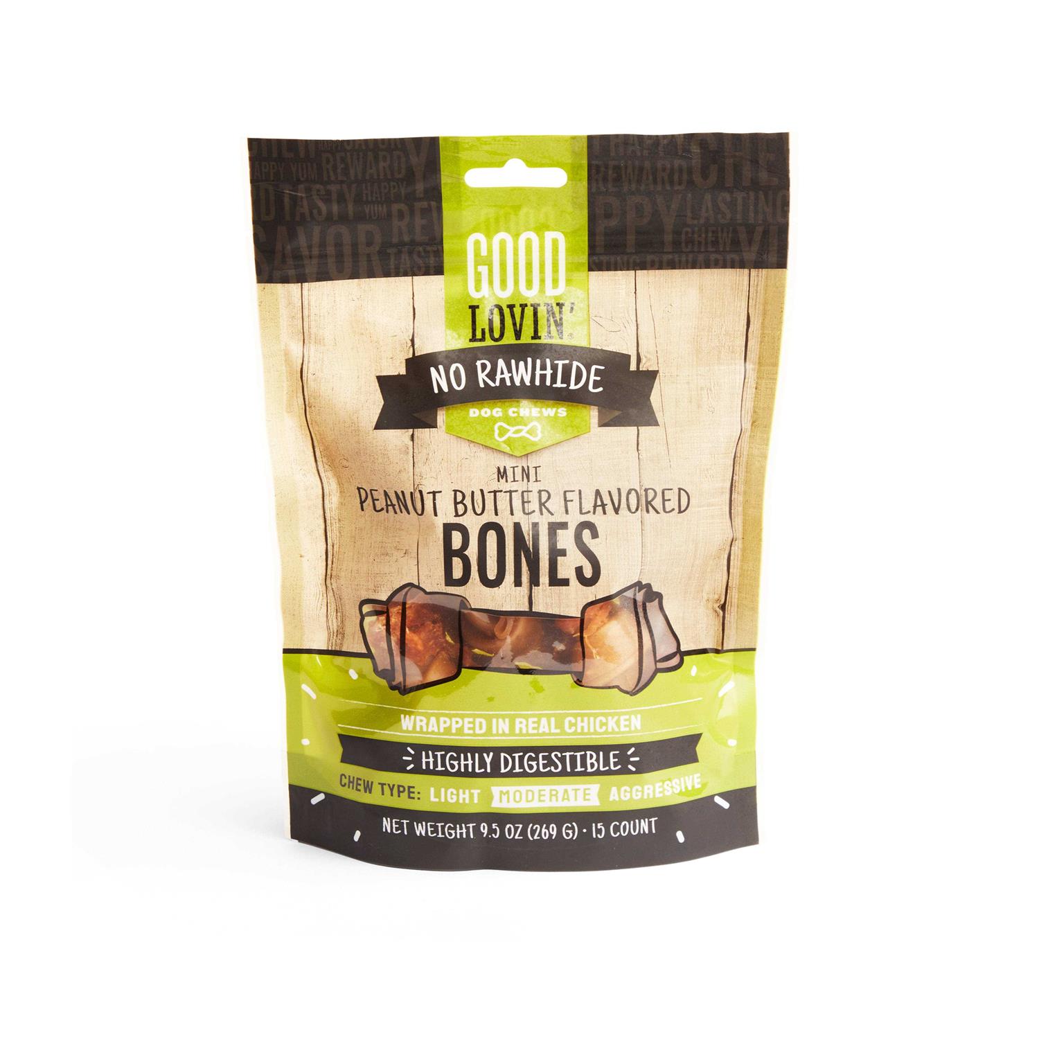 Good Lovin’ No Rawhide Peanut Butter Flavored Dog Bones - Healthber