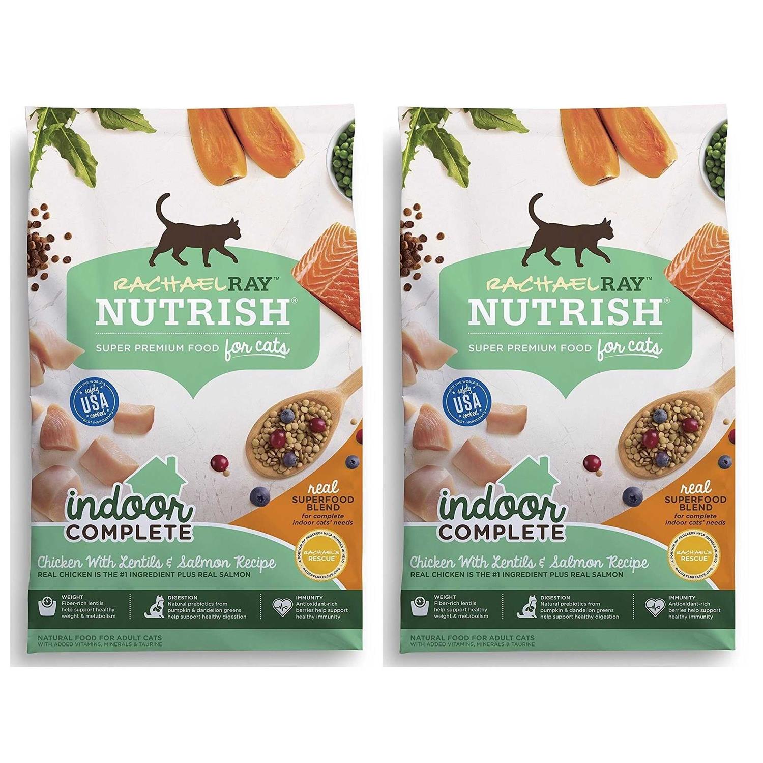 Rachael Ray Nutrish Indoor Complete Chicken with Lentils & Salmon Dry Cat Food - Healthber