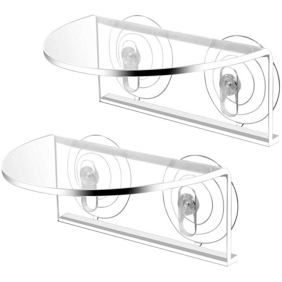 2Pack Aquarium Shelf,Transparent Acrylic Ledge Plants Holder for Substrate and Live Plants,with Strong Suction Cups for Fish Tank Multi-Layer - Healthber