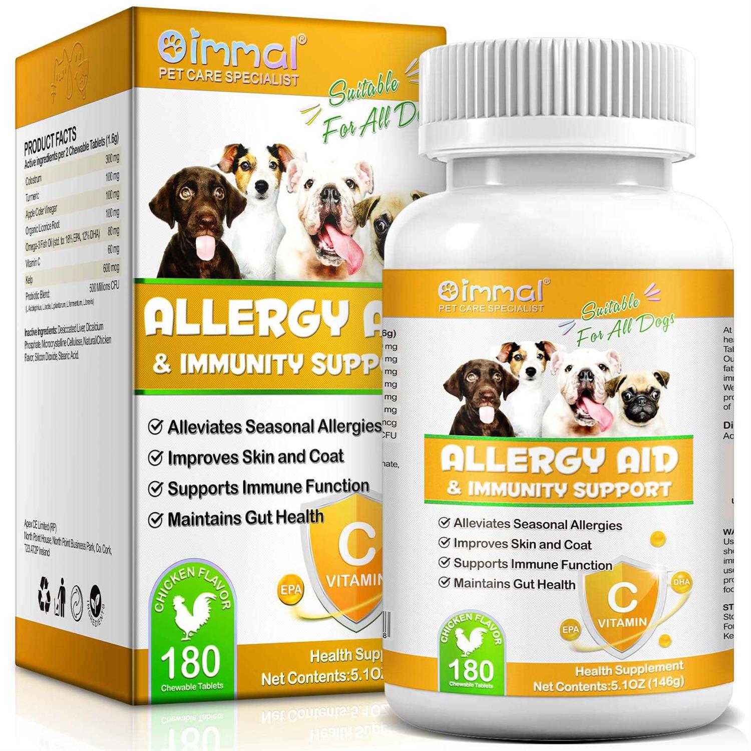 Dog Allergy Relief, Itch Relief for Dog Omega 3 Fish Oil, Pumpkin Enzymes, Dogs Itching and Licking Treats - Healthber