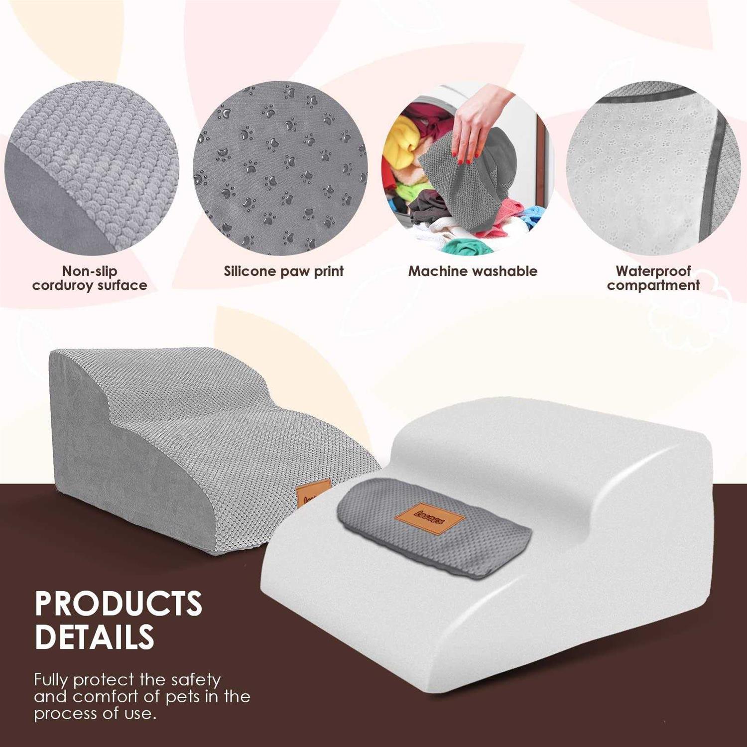 petpetssmart Extended Dog Stairs 2-Step 30D Foam Pet Stairs/Steps with Waterproof Cover - Healthber