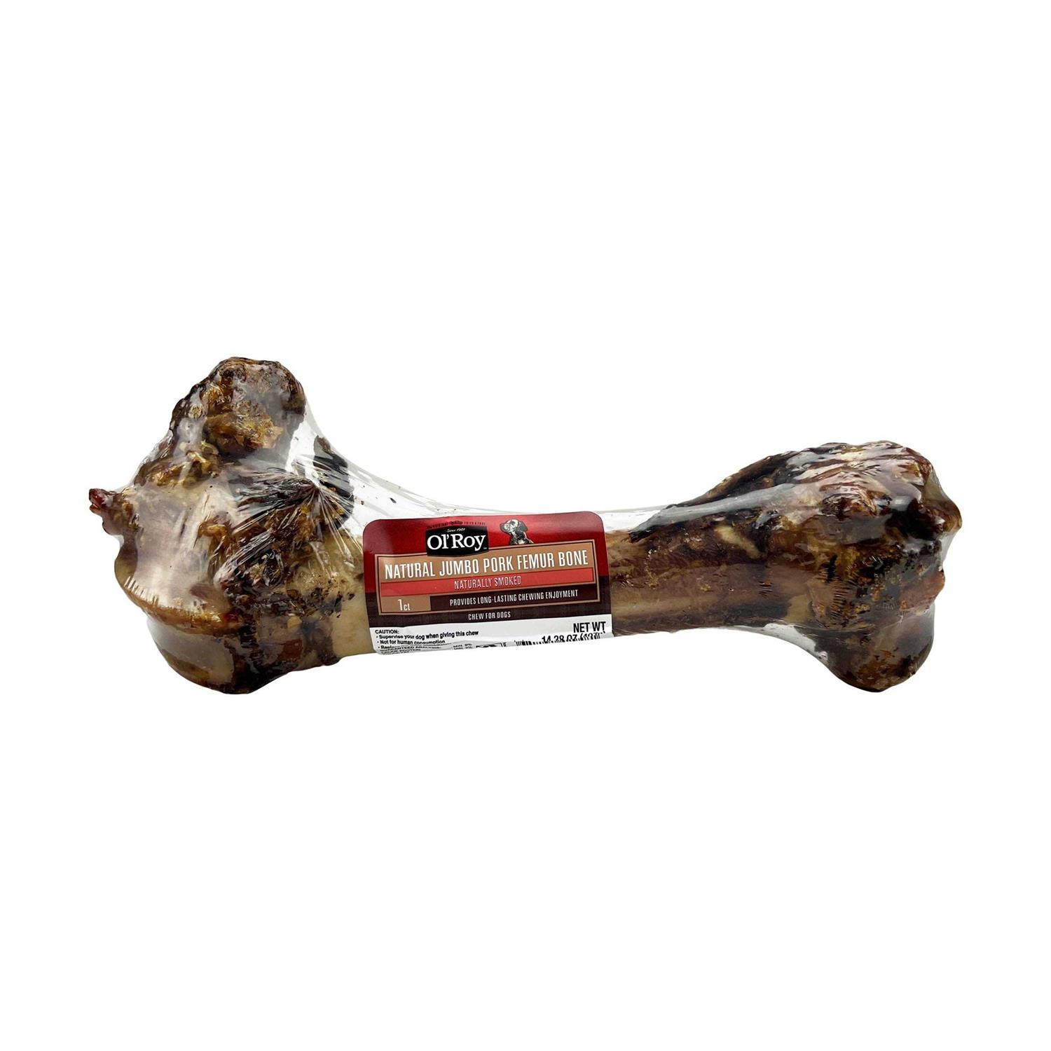 Ol’ Roy Natural Jumbo Pork Femur Chew for Dogs - Healthber