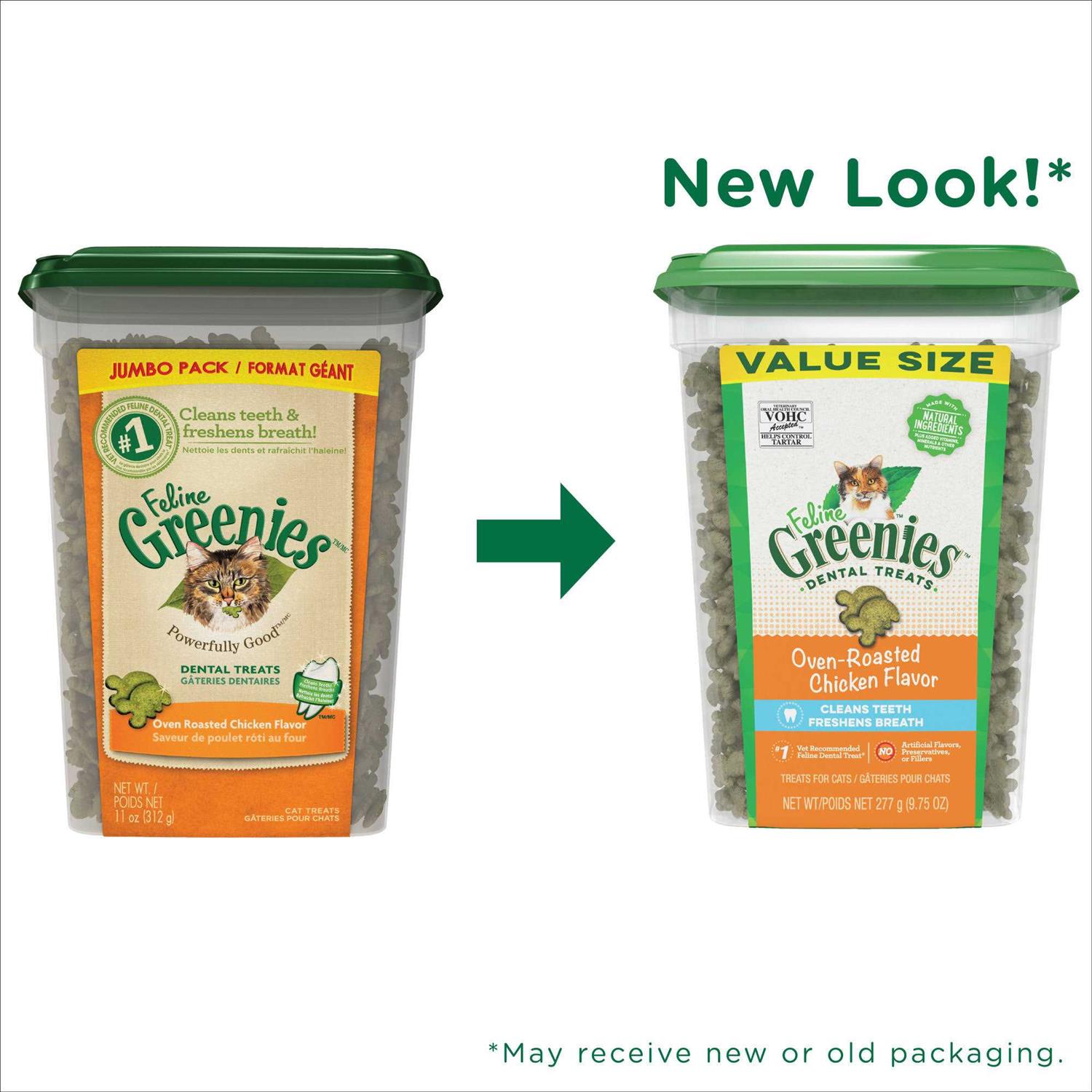 FELINE GREENIES Dental Cat Treats Flavor - Healthber