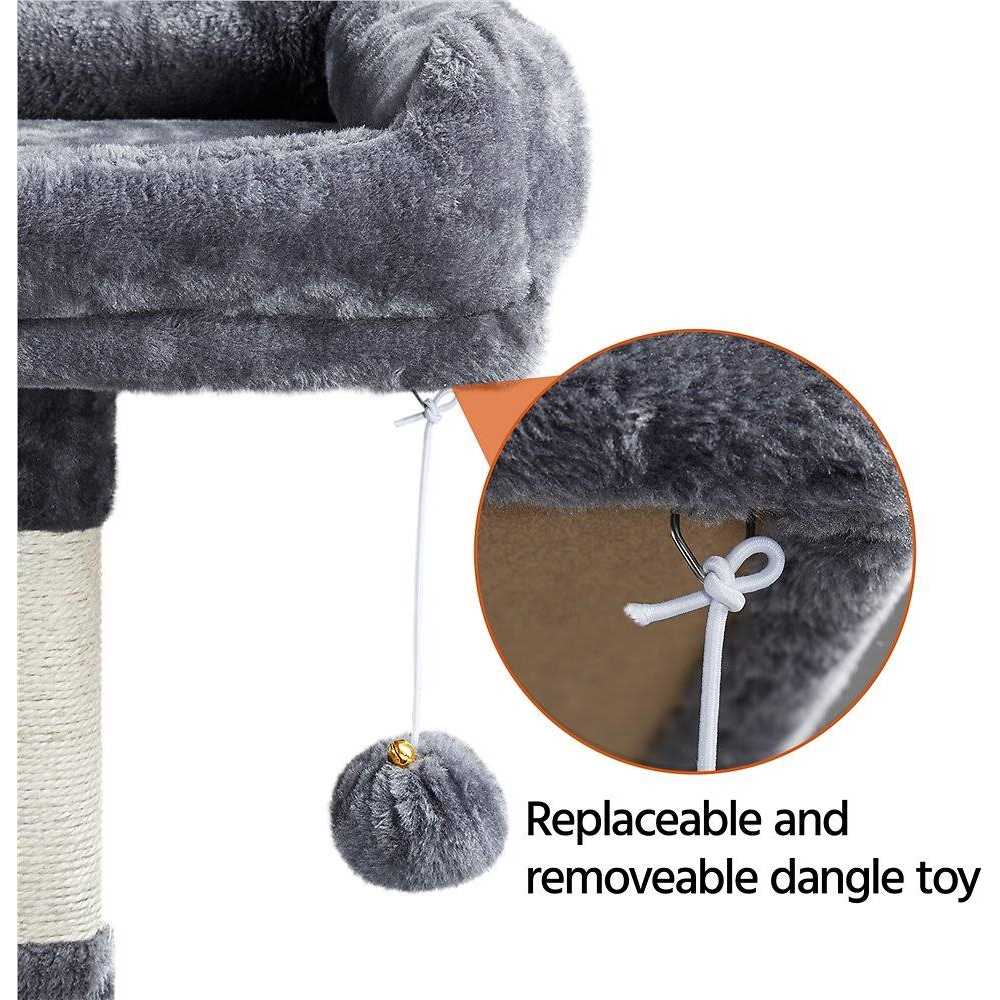 Yaheetech 61.5-in Plush Cat Tree Condo - Healthber