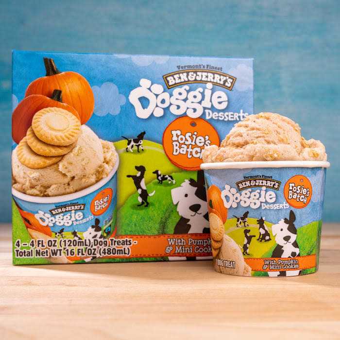 Ben & Jerry’s Rosie’s Batch Doggie Desserts Frozen Dog Treat Pumpkin & Mini Cookies - Healthber