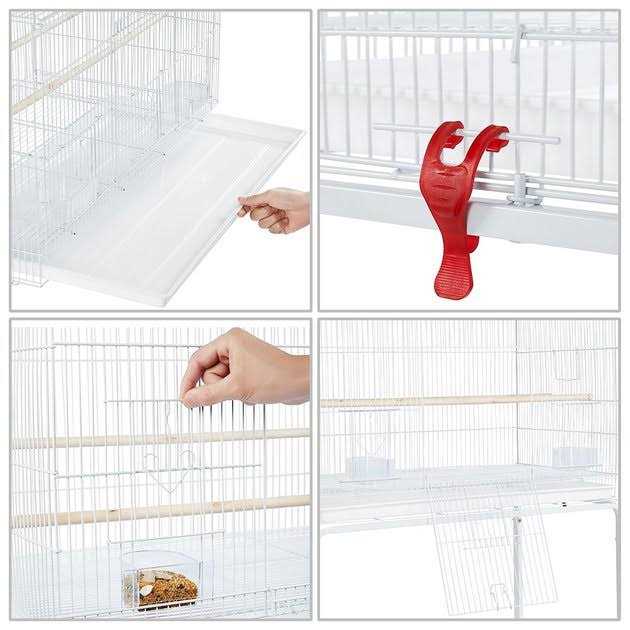 Yaheetech Rolling Stand Extra Space Wood Perches Bird Cage - Healthber