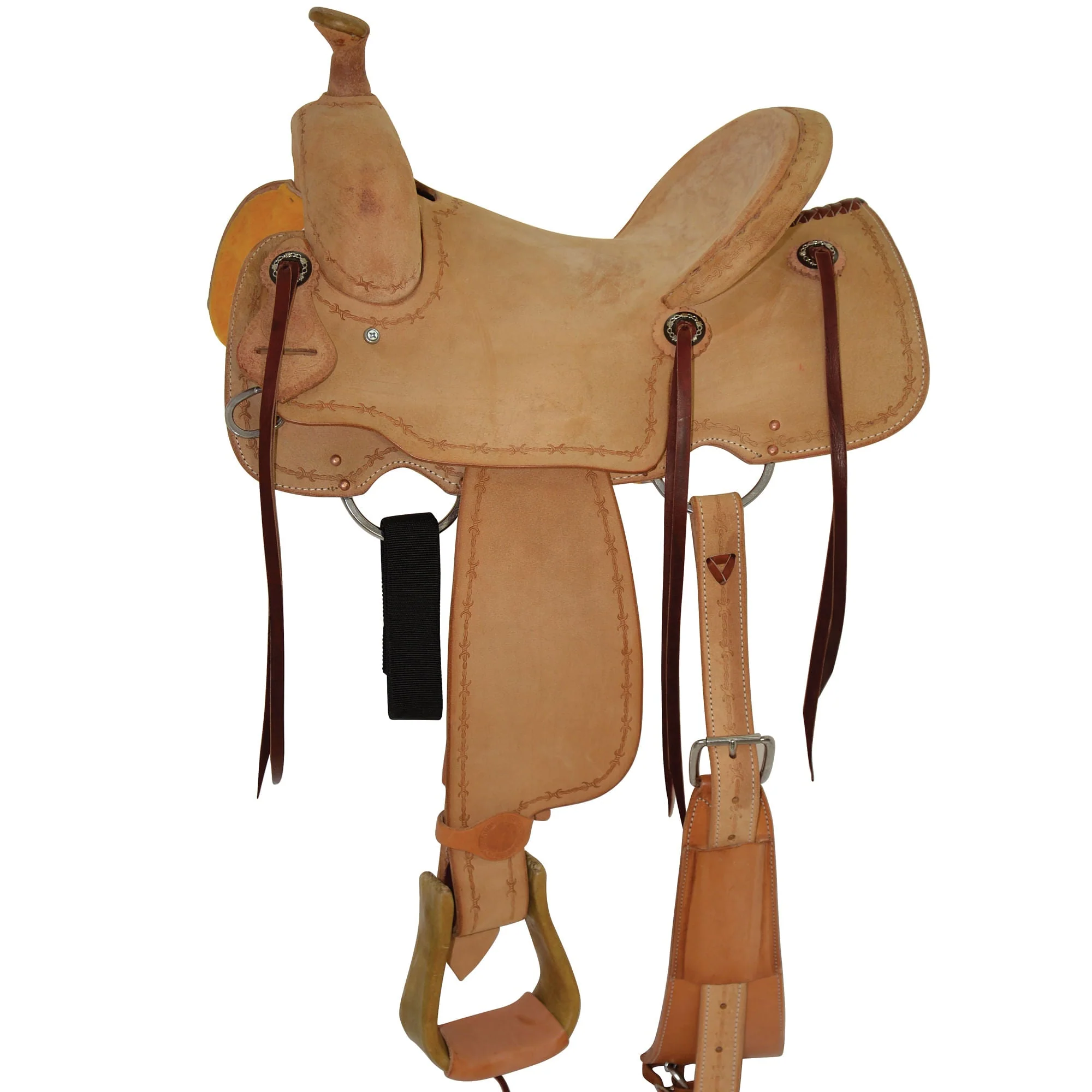 Circle Y Comal All Around Saddle, Regular, Roughout - Healthber