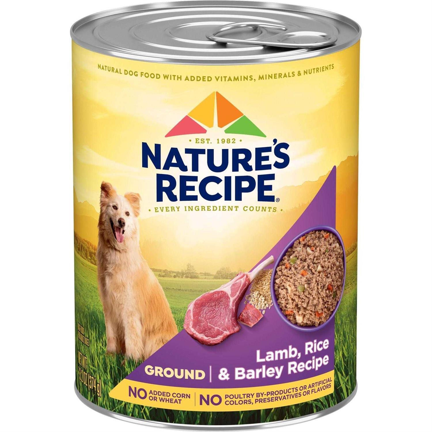 Nature’s Recipe Easy to Digest Lamb Rice & Barley Homestyle Ground Canned Dog Food - Healthber