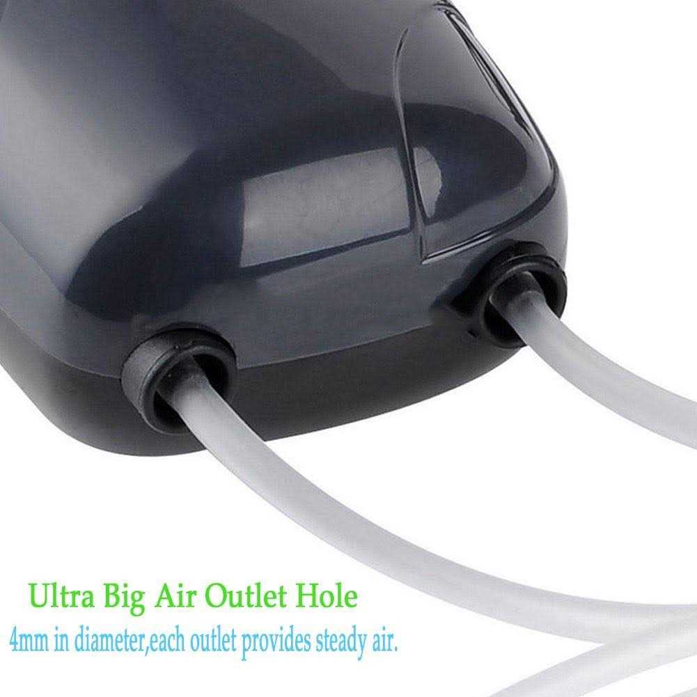 petpetssmart Slient 2 Air Bubble Disk Stone Aerator Aquarium Fish Tank Pond Pump Hydroponic Oxygen with 2M Silicone Tube - Healthber