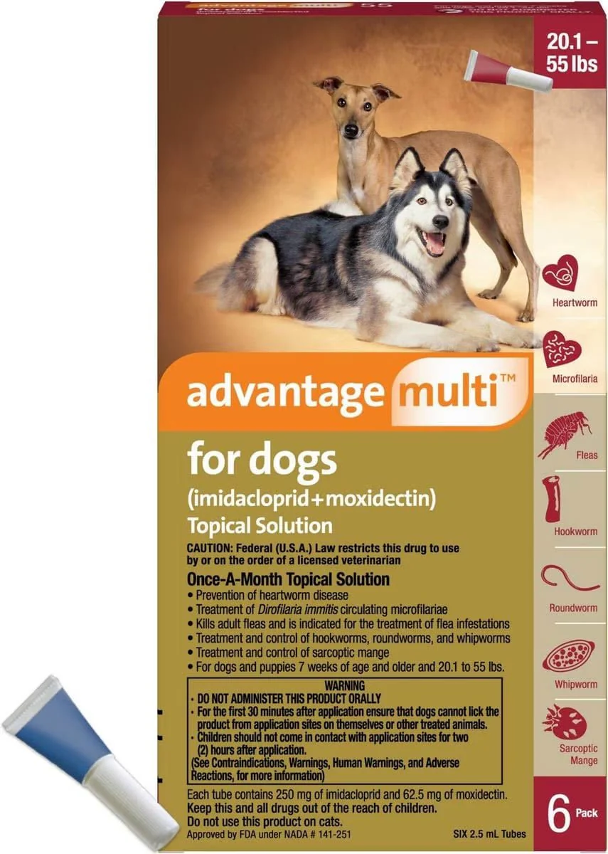 Advantage Multi for Dogs (imidacloprid + moxidectin) Topical Solution, 6 Pack - Healthber