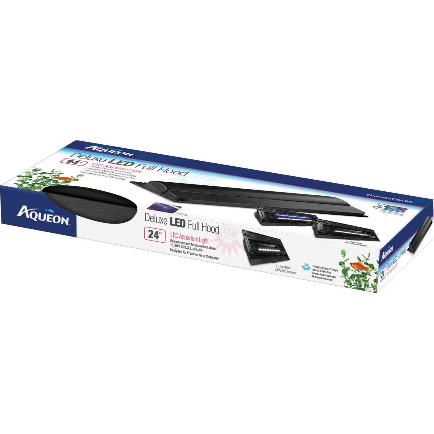 Aqueon LED Deluxe Full Hood - Healthber